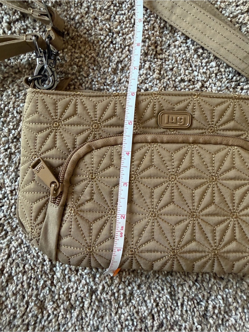 LUG Flyer Convertible Chestnut color Quilted Crossbody Belt Bag - Picture 6 of 8